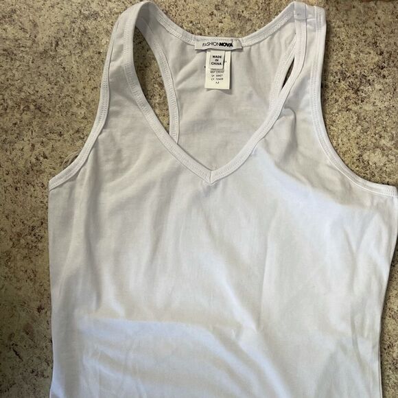 Fashion Nova Zoey Racer Back Bodysuit in White - Picture 9 of 16